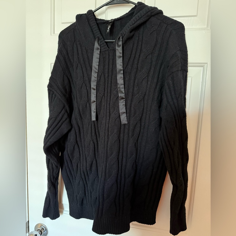 Torrid Black Cable Knit Hoodie